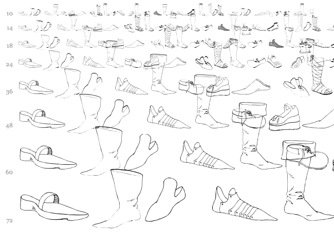 Renaissance Shoes font waterfall